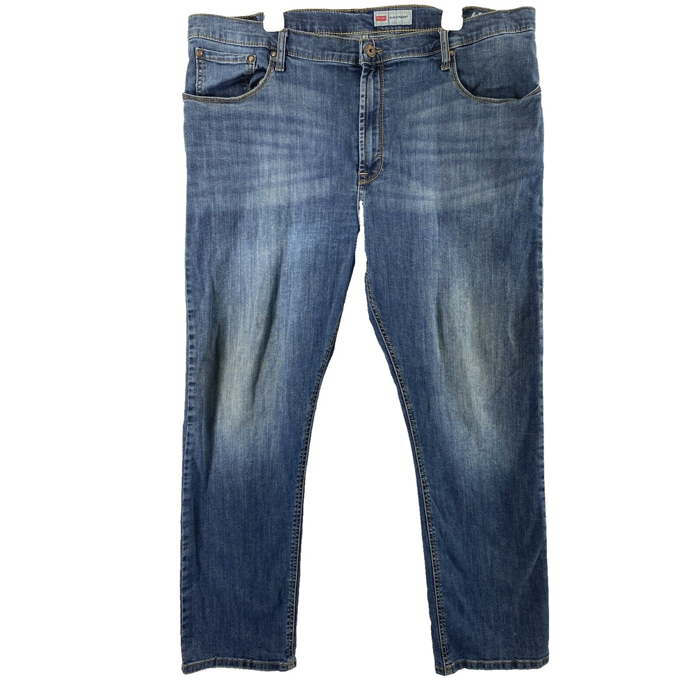 Wrangler Jeans Mens 40 x 30 Slim Straight Medium Wash Denim Stretch